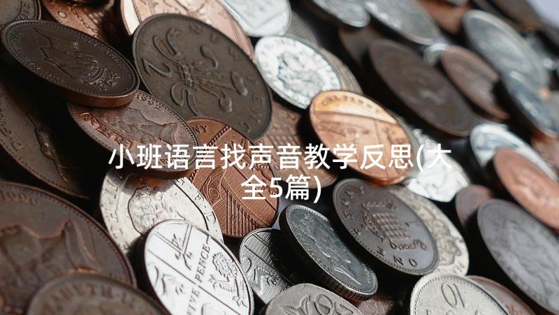 小班语言找声音教学反思(大全5篇)