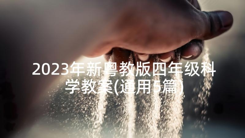 2023年新粤教版四年级科学教案(通用5篇)