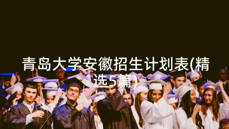 青岛大学安徽招生计划表(精选5篇)