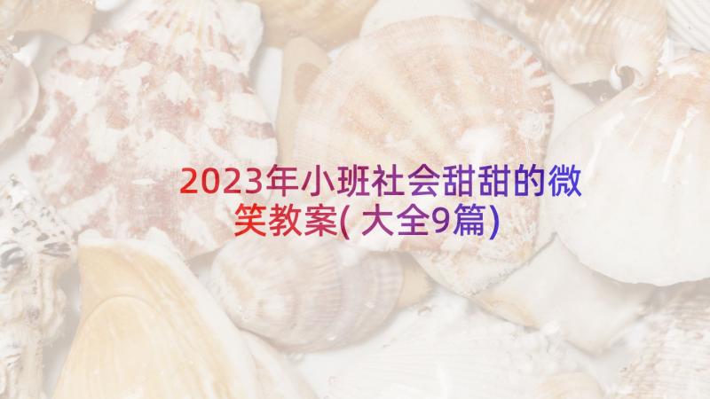 2023年小班社会甜甜的微笑教案(大全9篇)