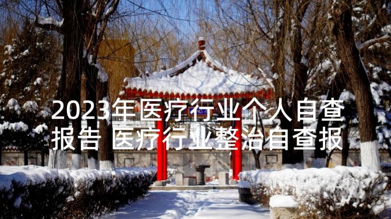 2023年医疗行业个人自查报告 医疗行业整治自查报告(大全5篇)