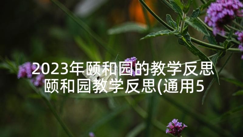 2023年颐和园的教学反思 颐和园教学反思(通用5篇)