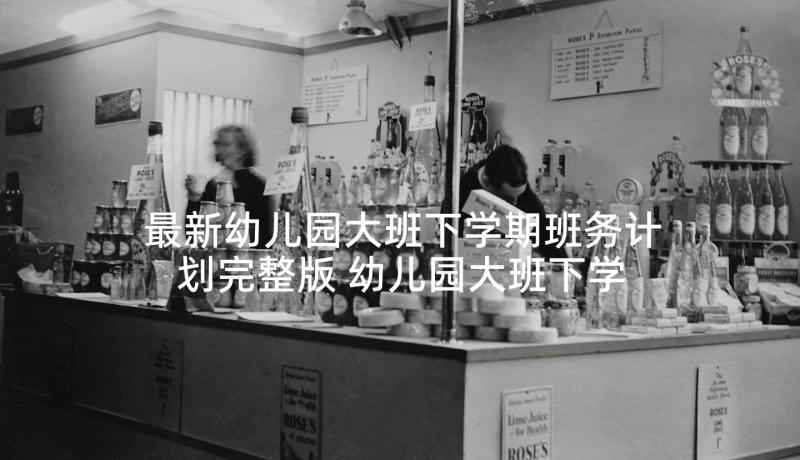 最新幼儿园大班下学期班务计划完整版 幼儿园大班下学期班务计划(模板5篇)