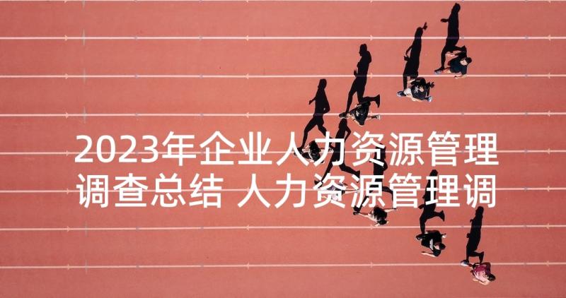 2023年企业人力资源管理调查总结 人力资源管理调查报告(大全5篇)