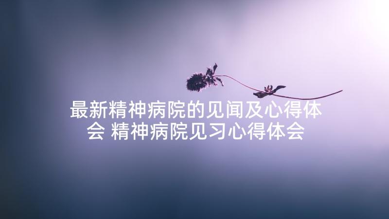 最新精神病院的见闻及心得体会 精神病院见习心得体会(汇总5篇)