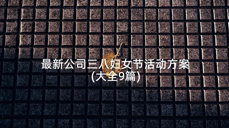 最新公司三八妇女节活动方案(大全9篇)