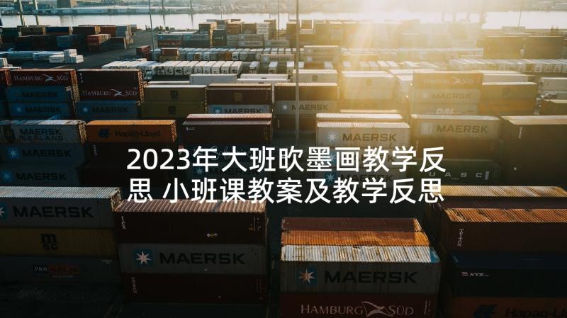 2023年大班吹墨画教学反思 小班课教案及教学反思会变颜色的水(大全5篇)