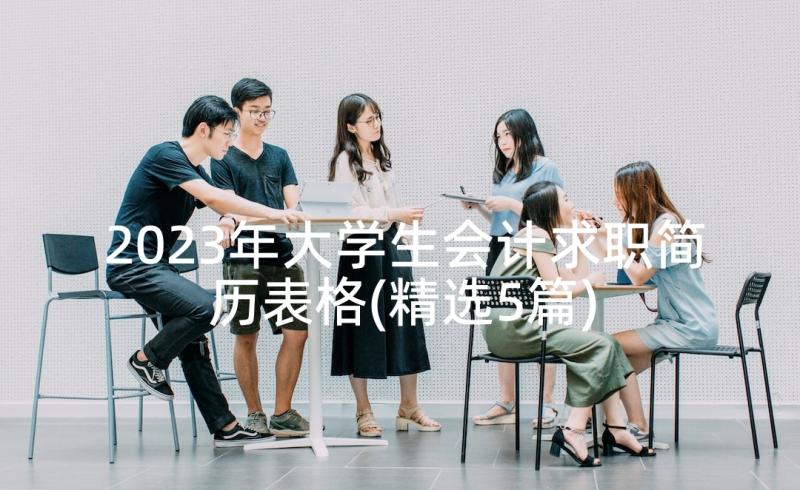 2023年大学生会计求职简历表格(精选5篇)