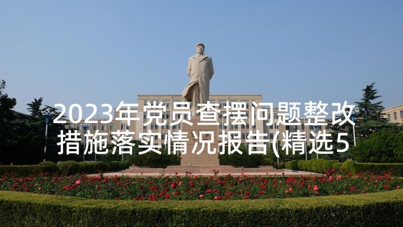 2023年党员查摆问题整改措施落实情况报告(精选5篇)