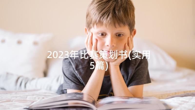 2023年比赛策划书(实用5篇)