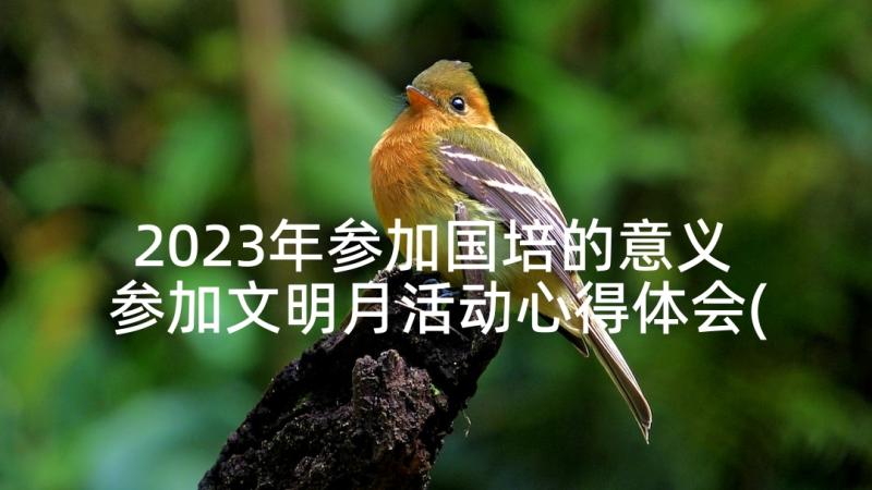 2023年参加国培的意义 参加文明月活动心得体会(通用8篇)