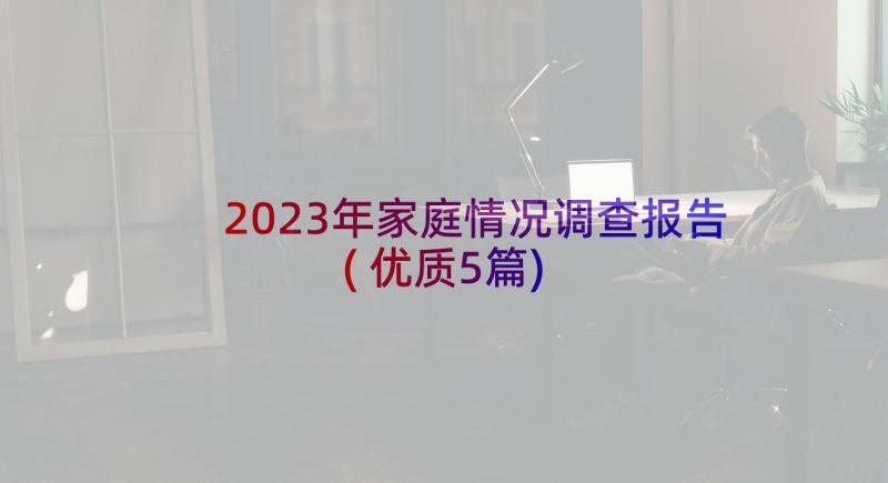 2023年家庭情况调查报告(优质5篇)