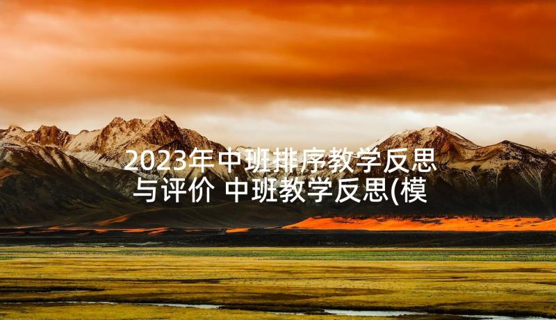 2023年中班排序教学反思与评价 中班教学反思(模板5篇)