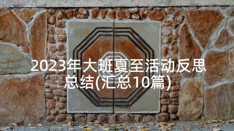 2023年大班夏至活动反思总结(汇总10篇)