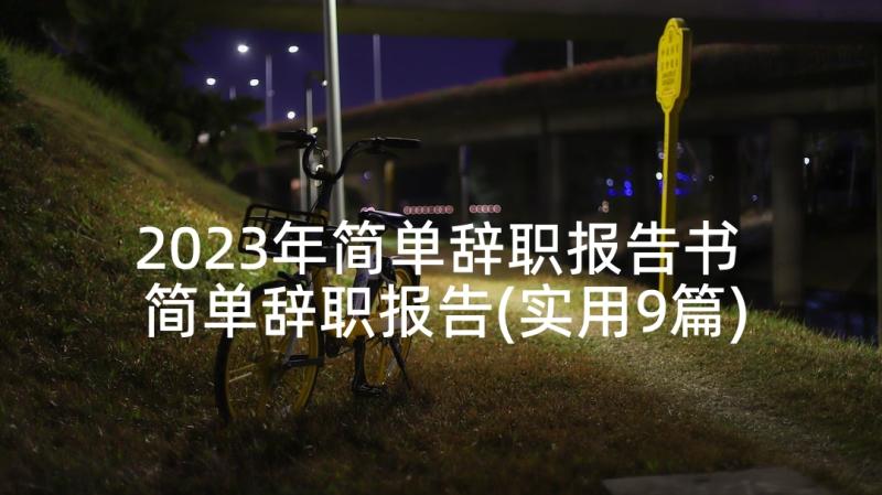 2023年简单辞职报告书 简单辞职报告(实用9篇)