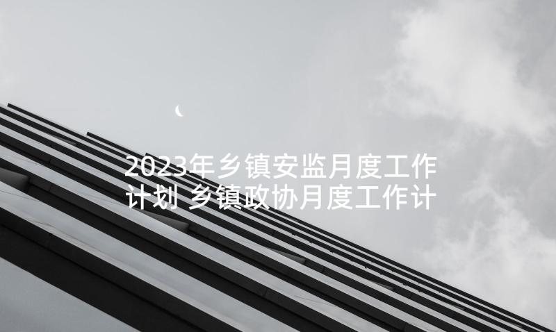 2023年乡镇安监月度工作计划 乡镇政协月度工作计划(精选5篇)