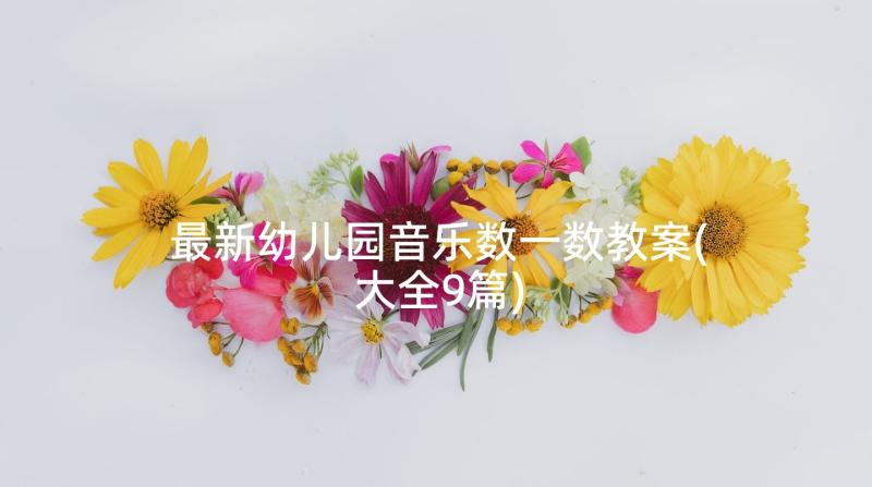 最新幼儿园音乐数一数教案(大全9篇)