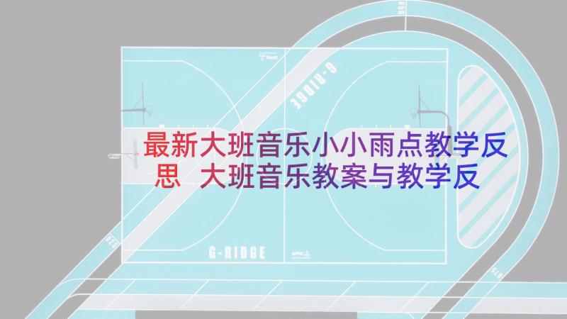 最新大班音乐小小雨点教学反思 大班音乐教案与教学反思(精选9篇)