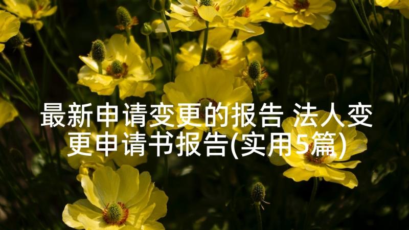 最新申请变更的报告 法人变更申请书报告(实用5篇)