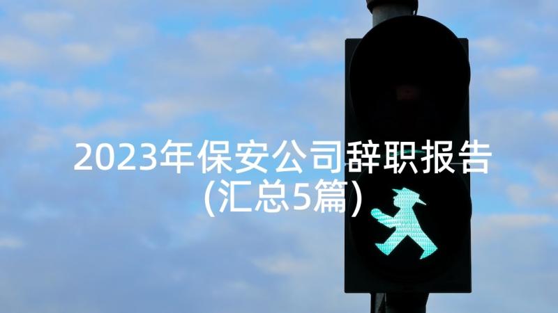 2023年保安公司辞职报告(汇总5篇)