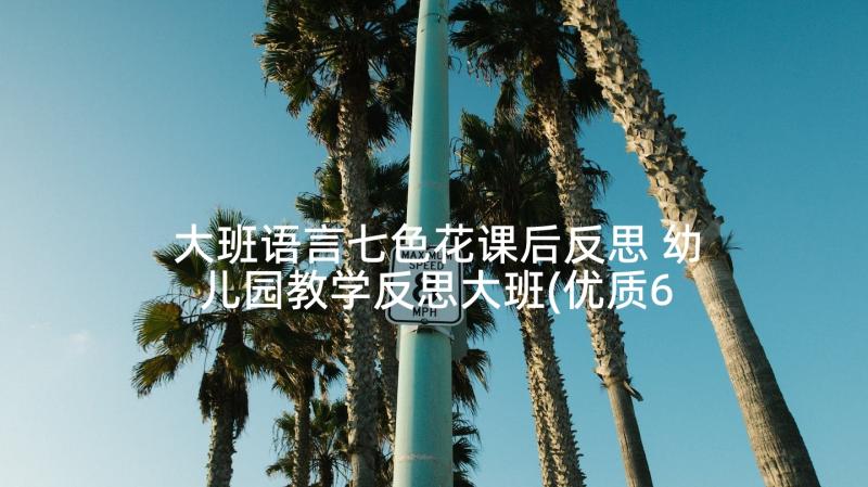 大班语言七色花课后反思 幼儿园教学反思大班(优质6篇)