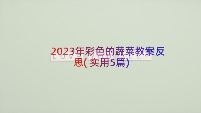 2023年彩色的蔬菜教案反思(实用5篇)