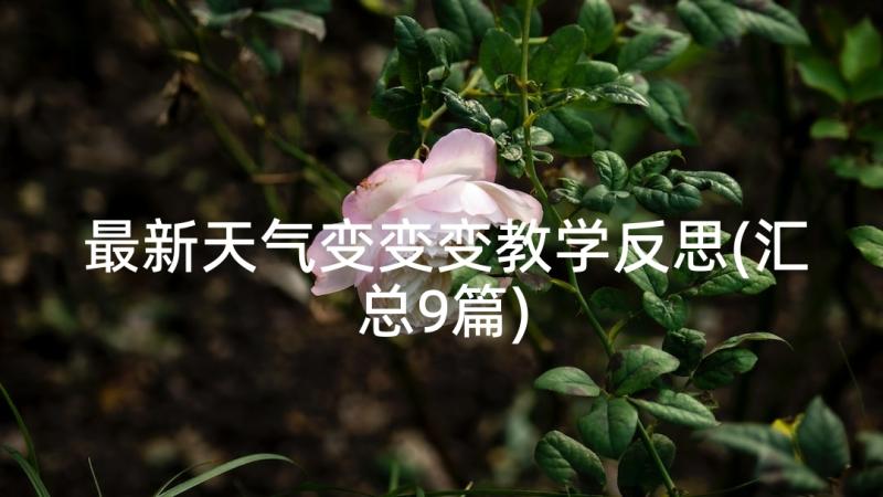 最新天气变变变教学反思(汇总9篇)