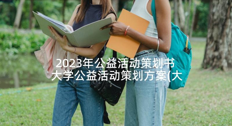 2023年公益活动策划书 大学公益活动策划方案(大全8篇)