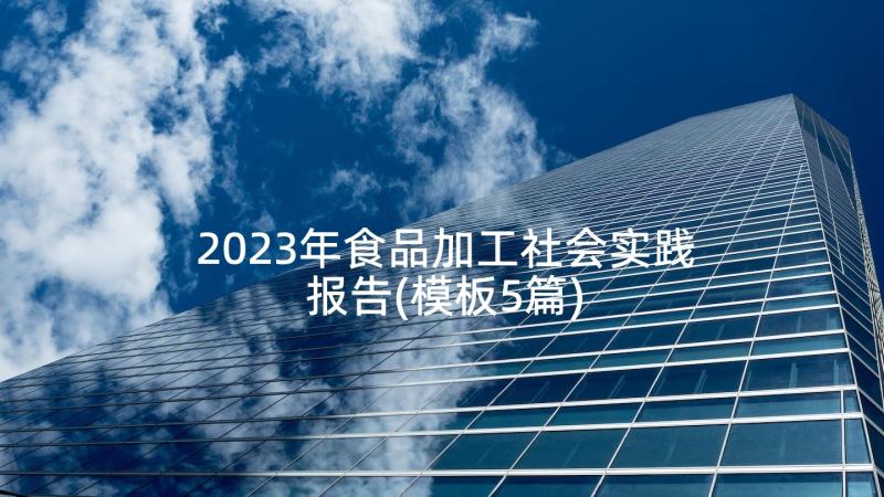 2023年食品加工社会实践报告(模板5篇)