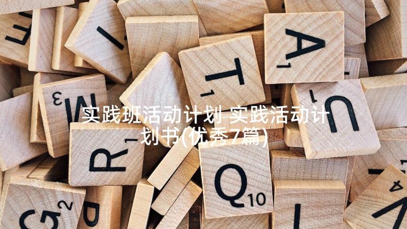 实践班活动计划 实践活动计划书(优秀7篇)