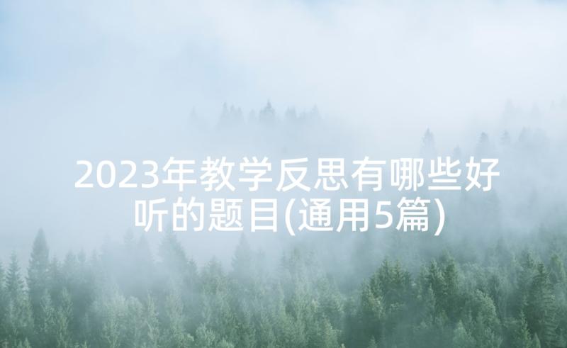 2023年教学反思有哪些好听的题目(通用5篇)