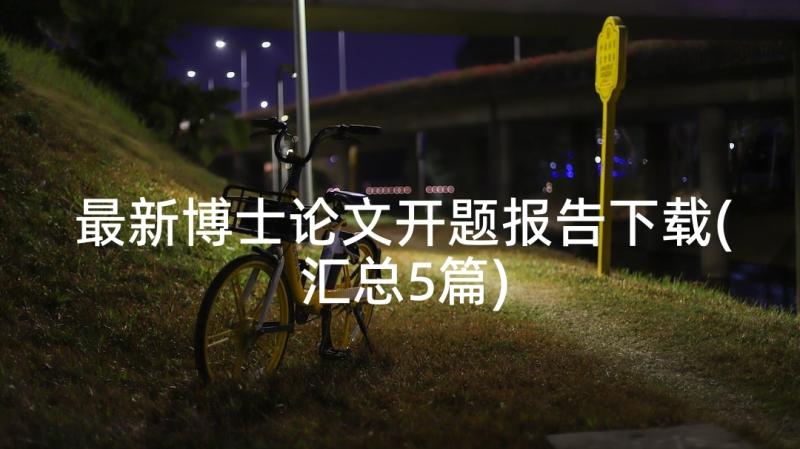 最新博士论文开题报告下载(汇总5篇)