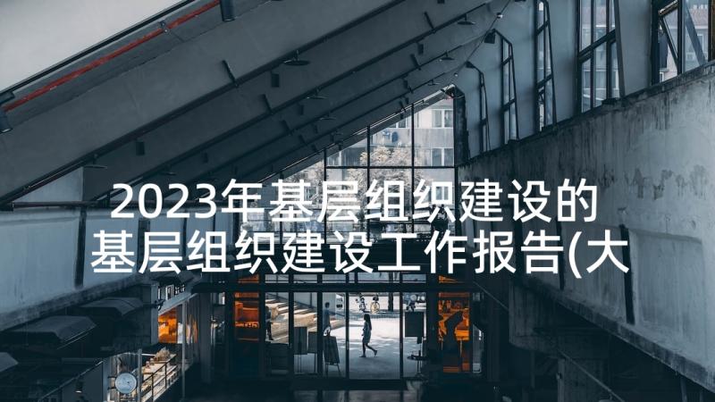 2023年基层组织建设的 基层组织建设工作报告(大全9篇)