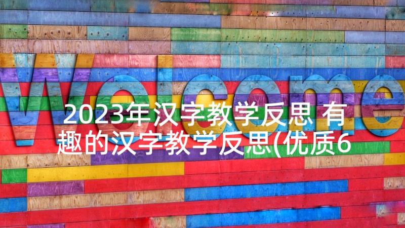 2023年汉字教学反思 有趣的汉字教学反思(优质6篇)