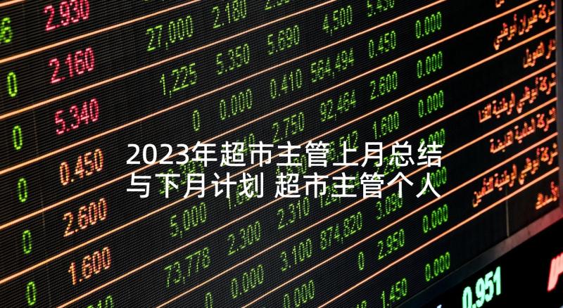 2023年超市主管上月总结与下月计划 超市主管个人年度总结报告(通用5篇)