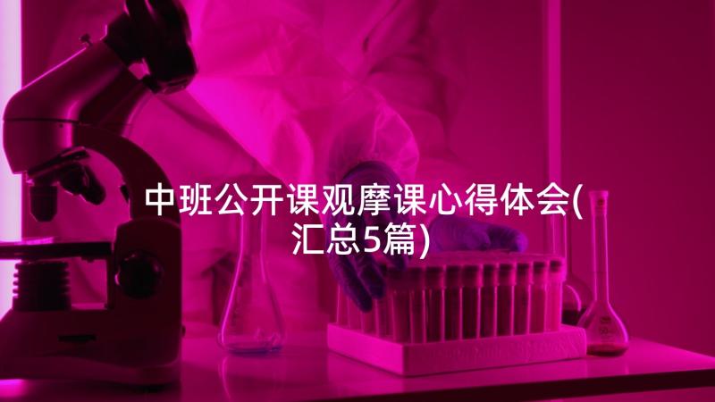 中班公开课观摩课心得体会(汇总5篇)