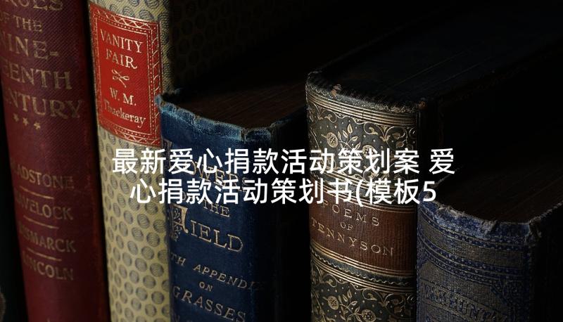 最新爱心捐款活动策划案 爱心捐款活动策划书(模板5篇)