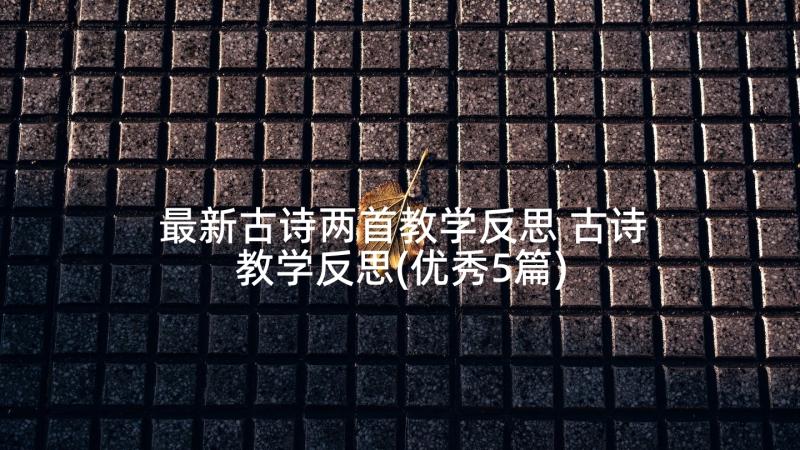 最新古诗两首教学反思 古诗教学反思(优秀5篇)