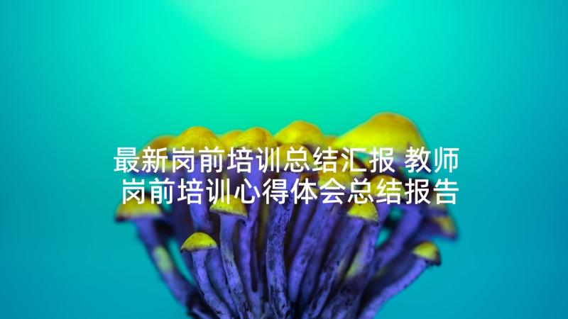 最新岗前培训总结汇报 教师岗前培训心得体会总结报告(精选5篇)