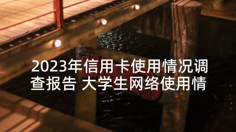 2023年信用卡使用情况调查报告 大学生网络使用情况调查报告(汇总5篇)