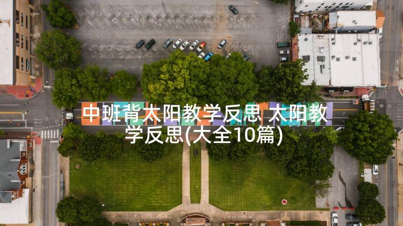 中班背太阳教学反思 太阳教学反思(大全10篇)