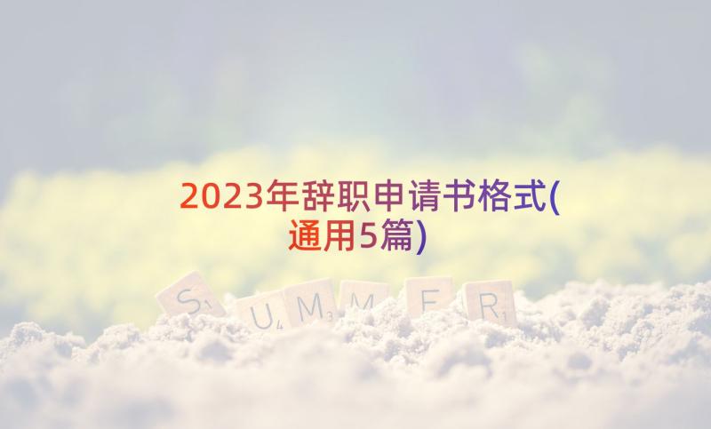 2023年辞职申请书格式(通用5篇)