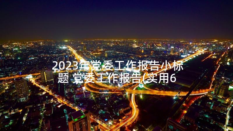 2023年党委工作报告小标题 党委工作报告(实用6篇)