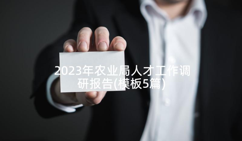 2023年农业局人才工作调研报告(模板5篇)