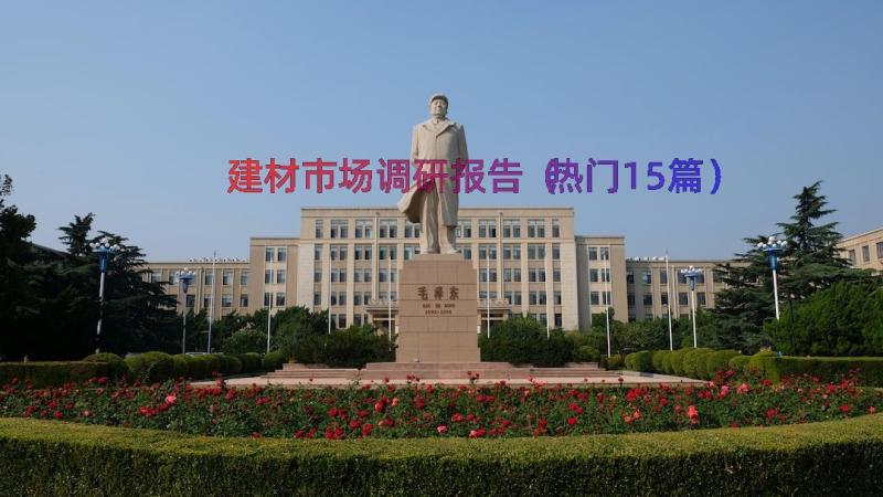 建材市场调研报告（热门15篇）