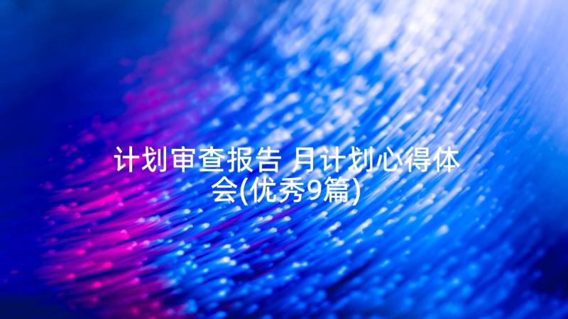 计划审查报告 月计划心得体会(优秀9篇)