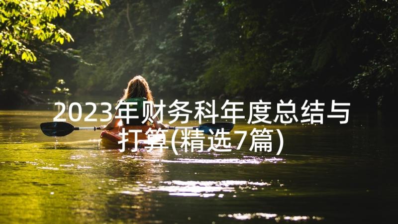 2023年财务科年度总结与打算(精选7篇)