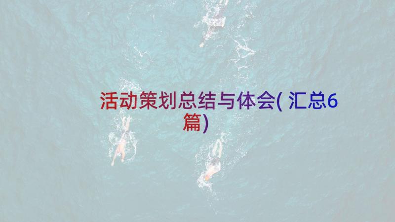 活动策划总结与体会(汇总6篇)