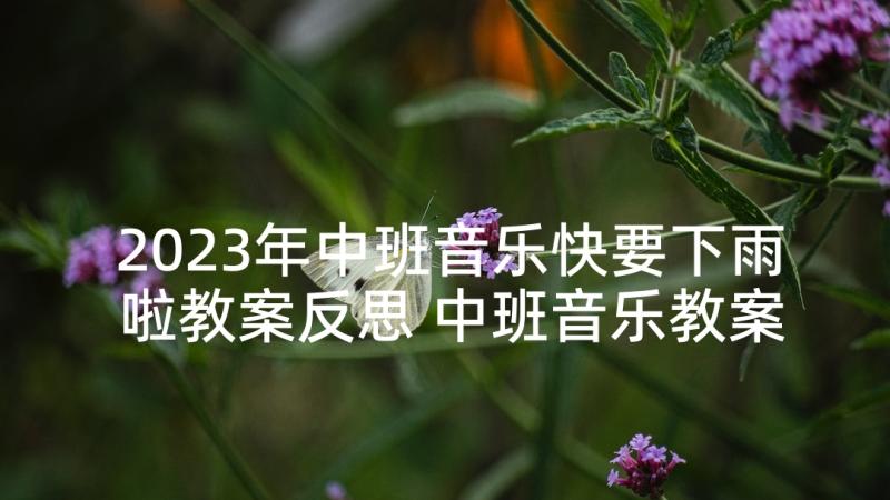 2023年中班音乐快要下雨啦教案反思 中班音乐教案及教学反思(优秀7篇)