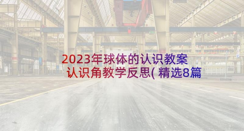 2023年球体的认识教案 认识角教学反思(精选8篇)